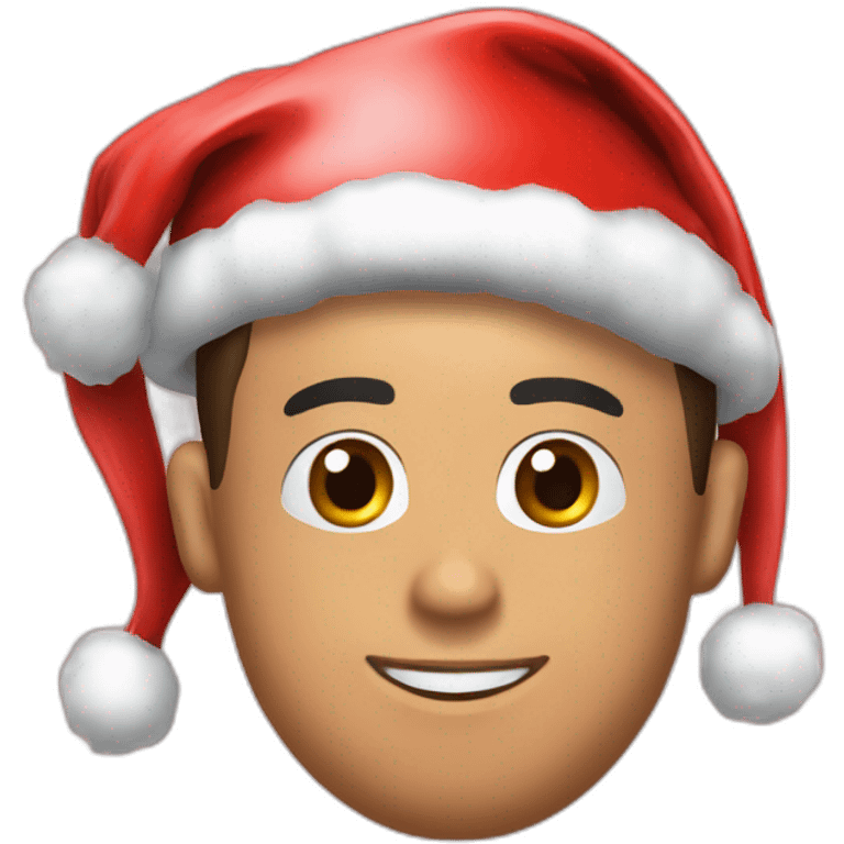 ronaldo with cristmas hat emoji