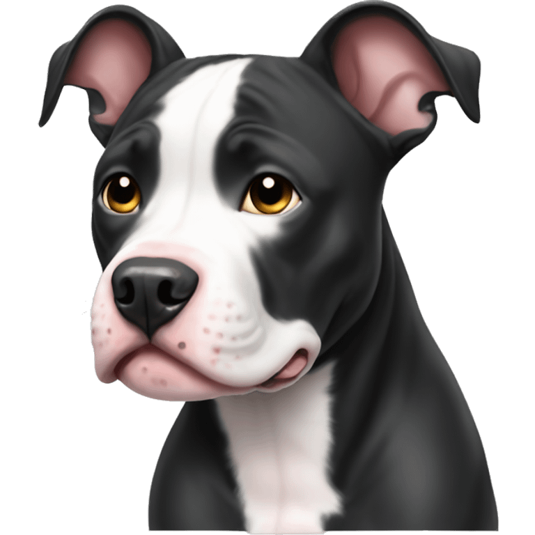 Black and white pitbull emoji