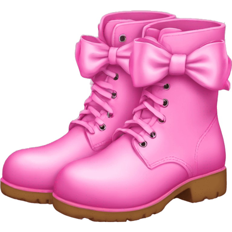 Pink boots with pink bows emoji