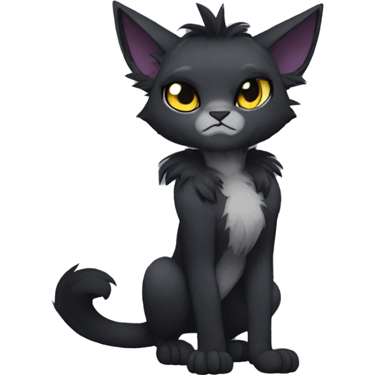 Anthro Dark Edgy Cool Shy Grumpy FurSona Feline Fakemon Full Body emoji