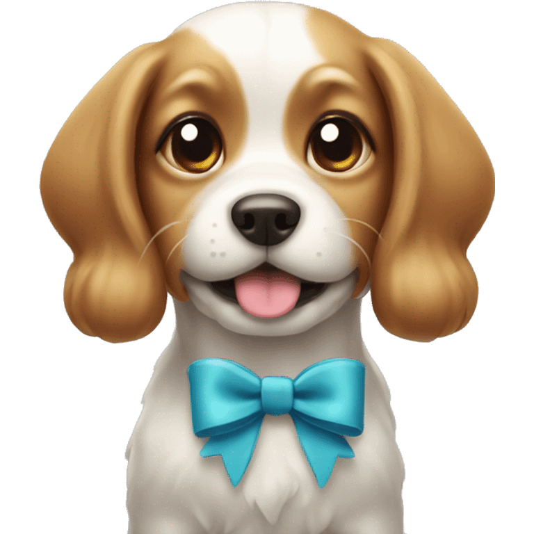 cute dog with bow emoji