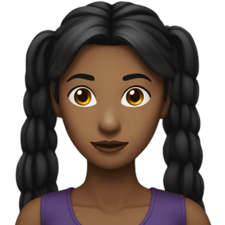 Dark-Woman-black-ponytail emoji