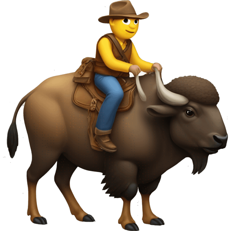 Goose riding a bison emoji