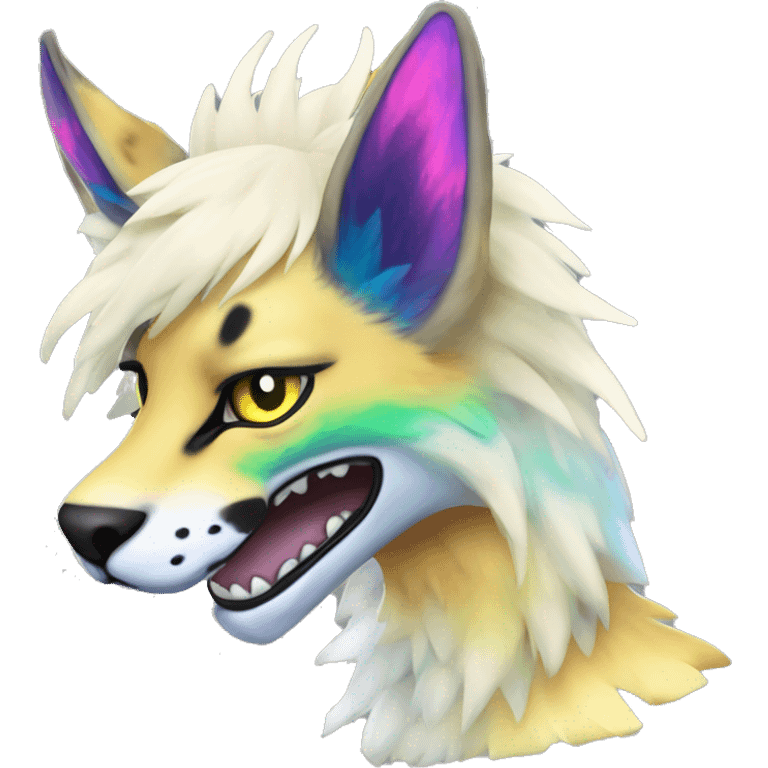 Epic Edgy Colorful ethereal eldritch Sergal-Serval-Fionbri emoji