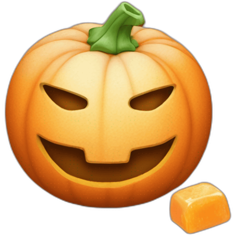 Citrouille avec un seau de bonbon emoji