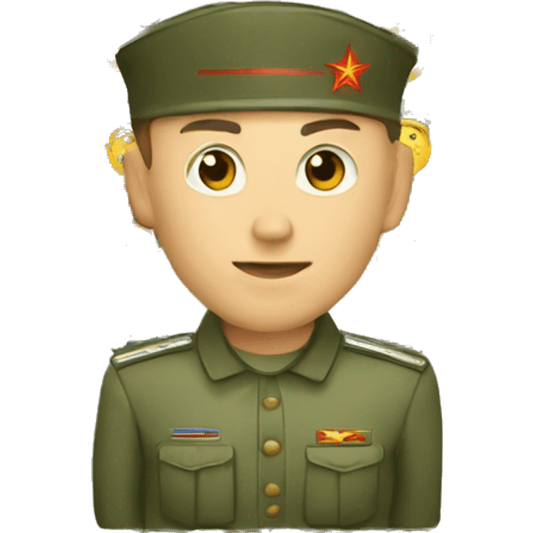 ussr soldier serious with military takes emoji