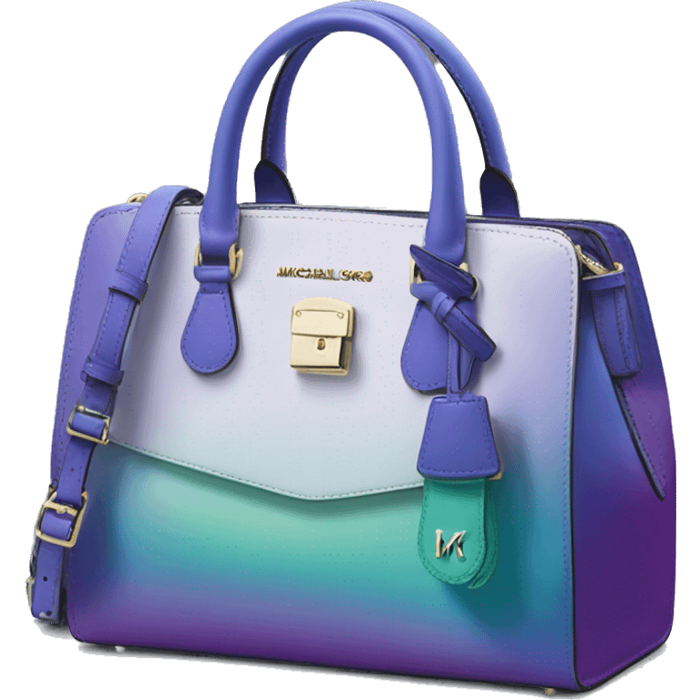 Realistic purple blue green ombre Michael kors satchel purse.  emoji