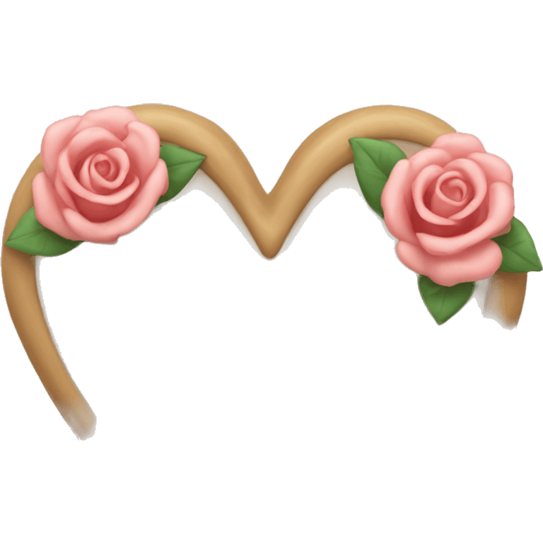 beige heart with rose edging emoji