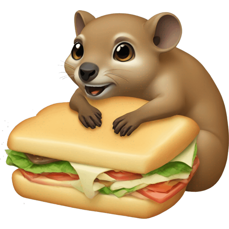 Hyrax eating sandwich  emoji