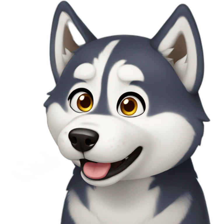 husky asking for food emoji