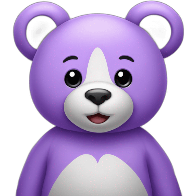 Un nounours qui tien un coeur violet très claire emoji