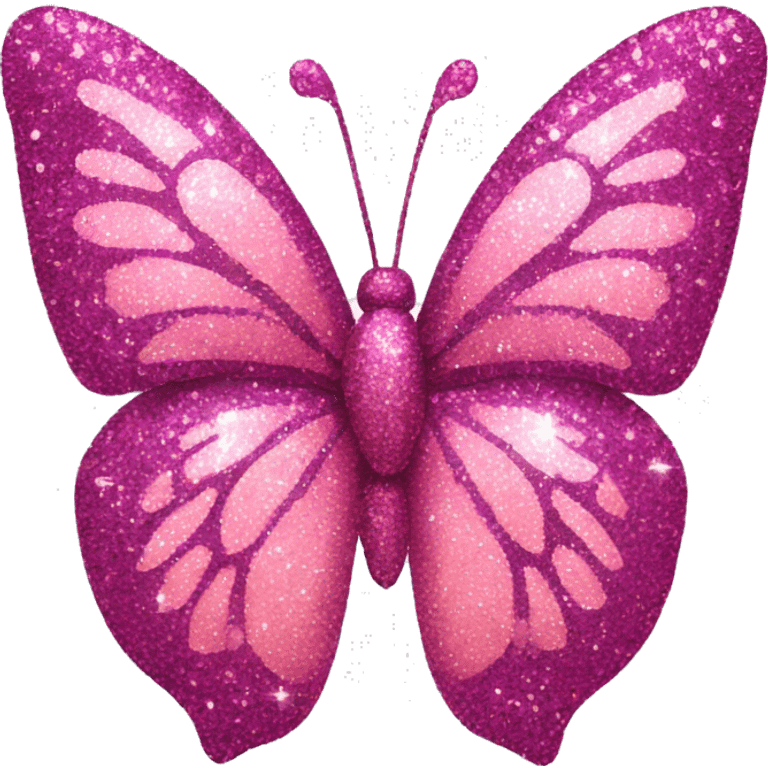 Glitter butterfly pink emoji