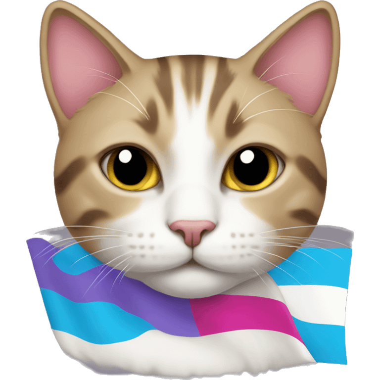 cat with trans flag emoji