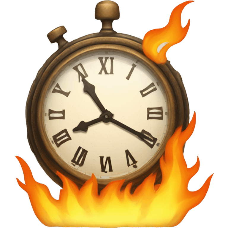 clock on fire in android style emoji