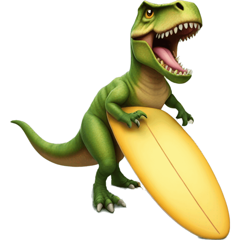 T Rex riding surfboard emoji