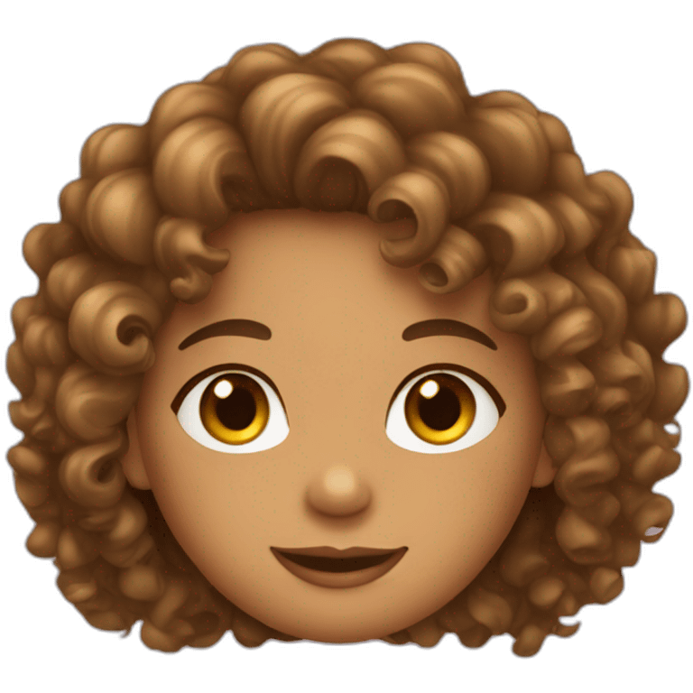 Curly hair tan girl emoji