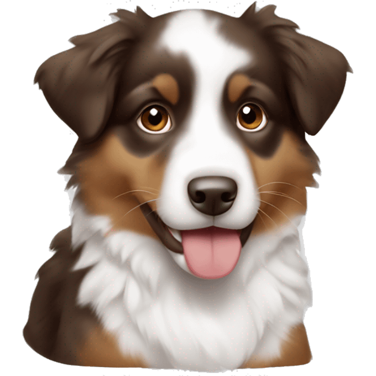 Australian shepherds small brown and white cute puppy  emoji