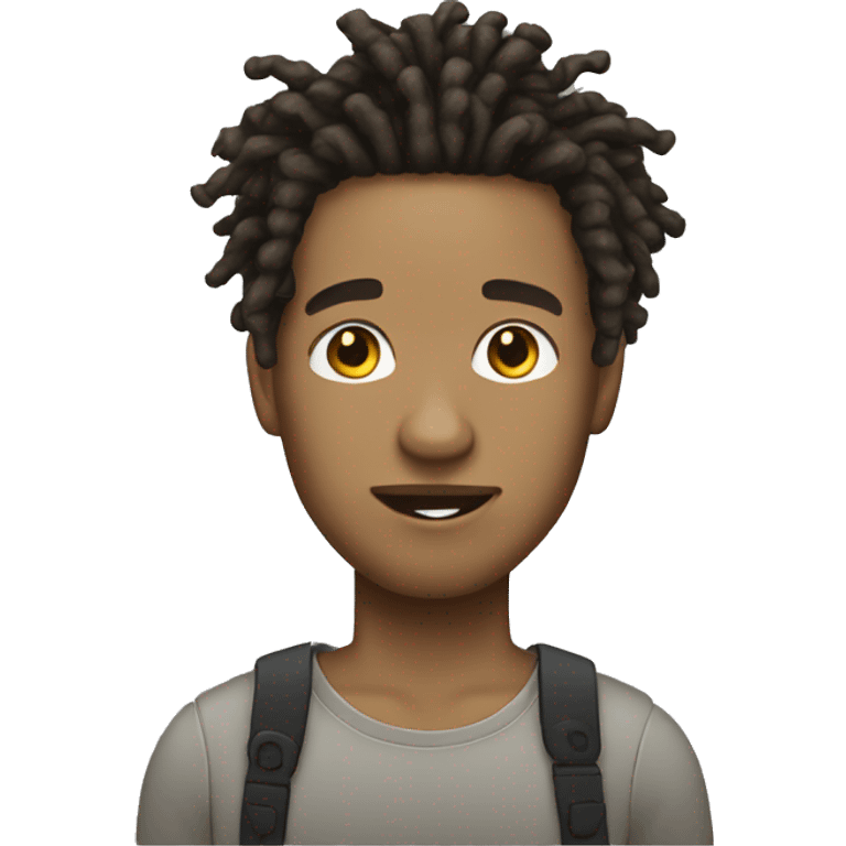 light skin man with short dreads emoji