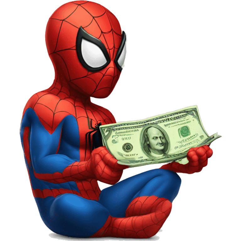 spiderman with money emoji