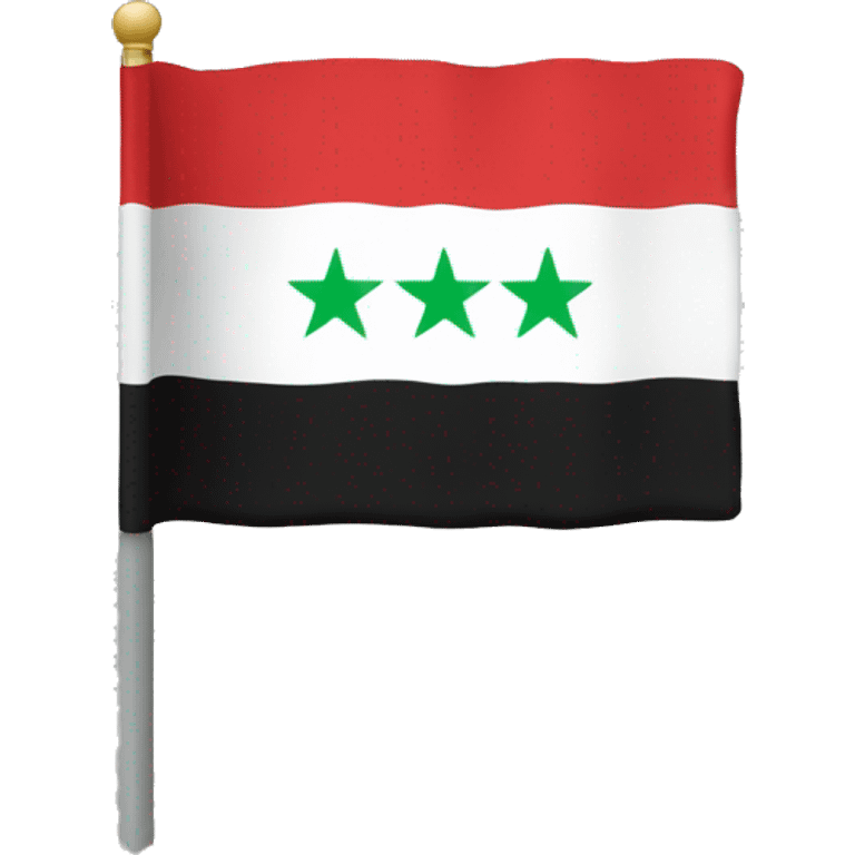 Independent Syria flag with 3 red stats in the middle emoji