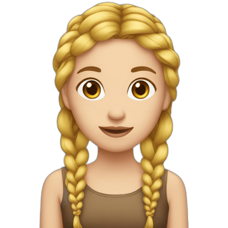 Fille avec tresse emoji