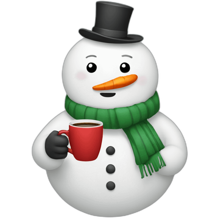 snowman drinking coffee emoji