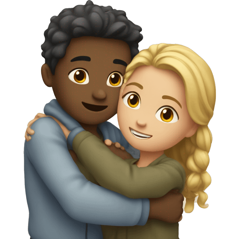 Girl hug a boy emoji