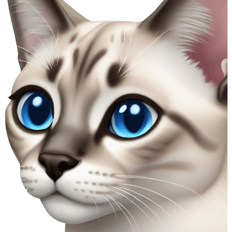 point lynx siamese cat with blue eyes emoji