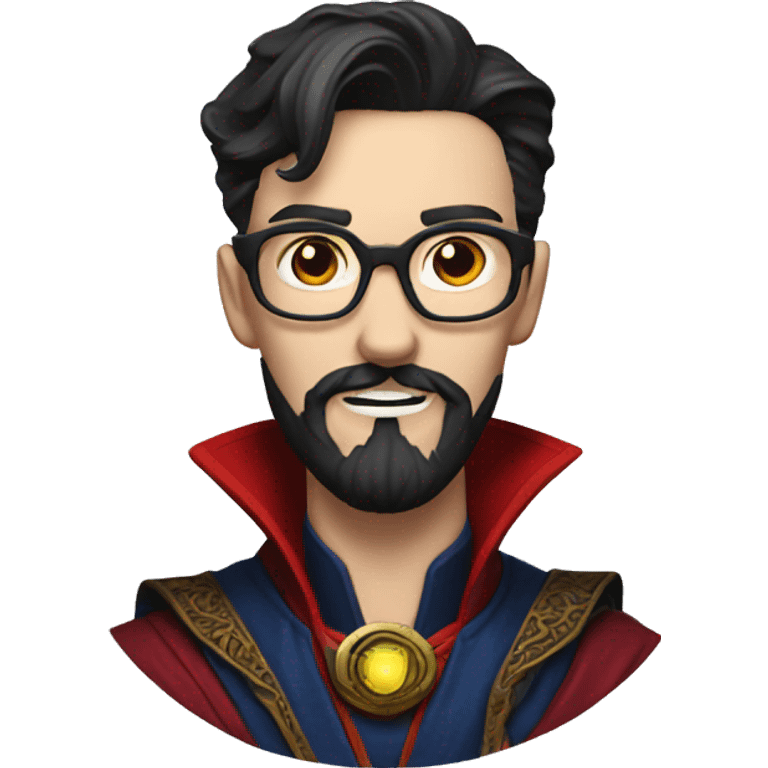 dr strange white skin with glasses and black beard emoji