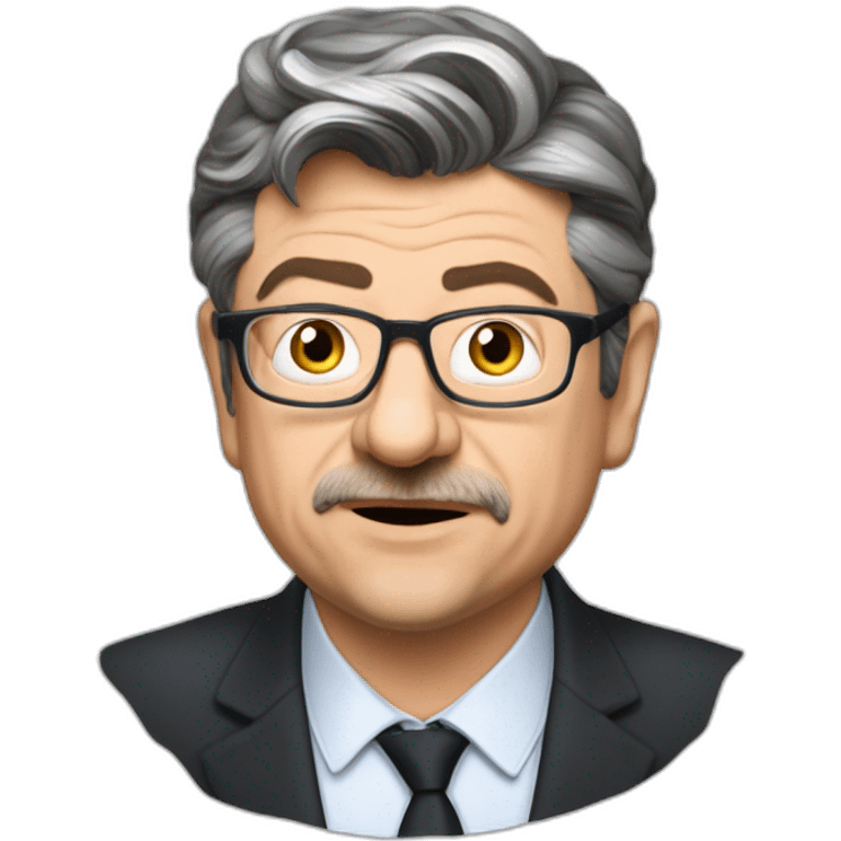 Mélenchon avec bulle de BD "La République, c'est moi !" emoji