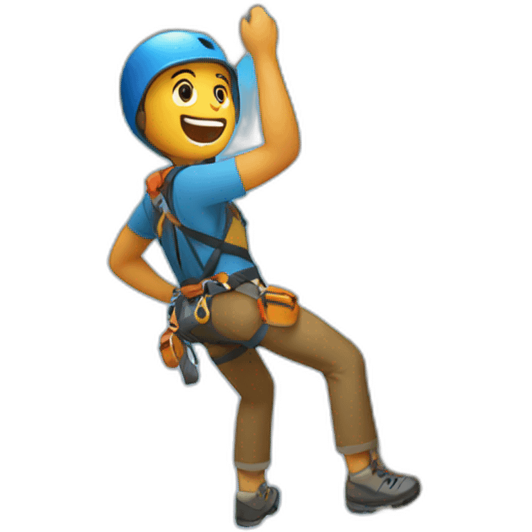 rock climber in a overhang emoji