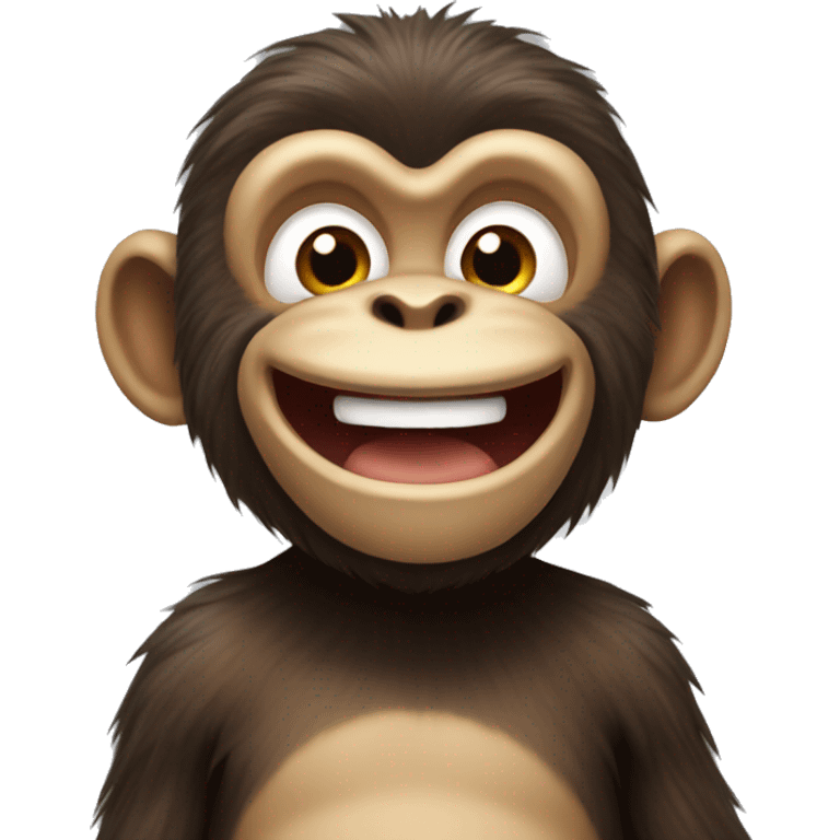 a very, very happy monkey emoji