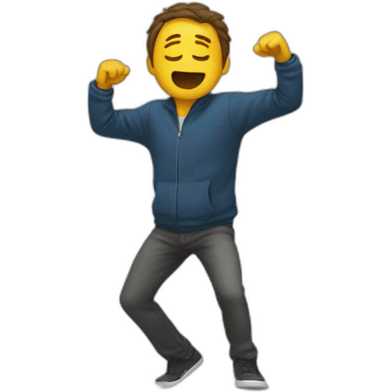 Un homme qui fait un dab emoji