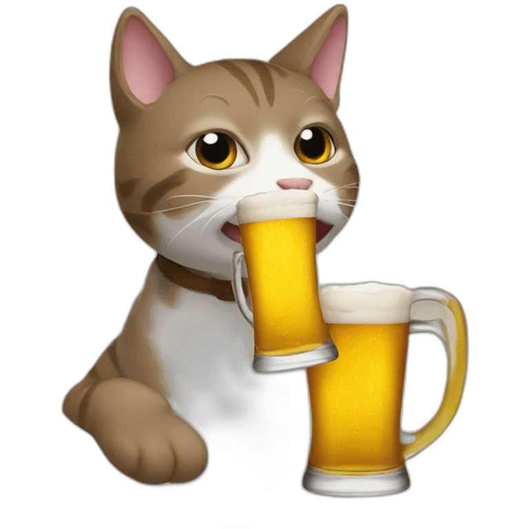 cat drinking beer emoji