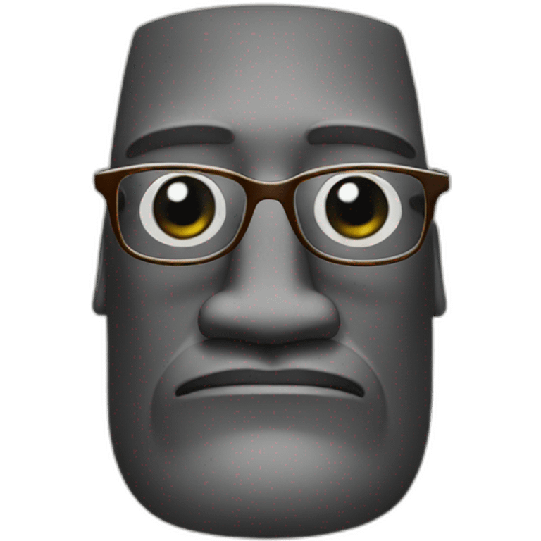 Moai with glasses emoji