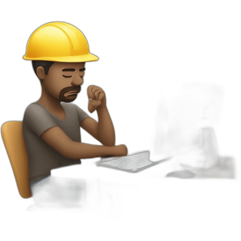 a stressed developer working on ui design emoji