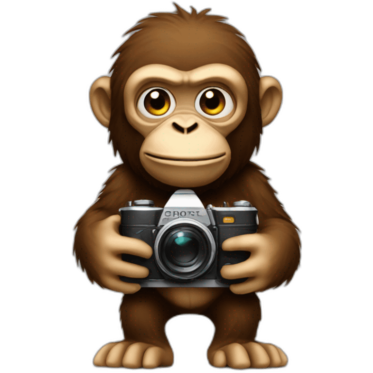 ape holding a camera emoji