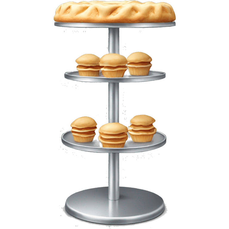 Realistic metallic silver pastry stand isolated  emoji