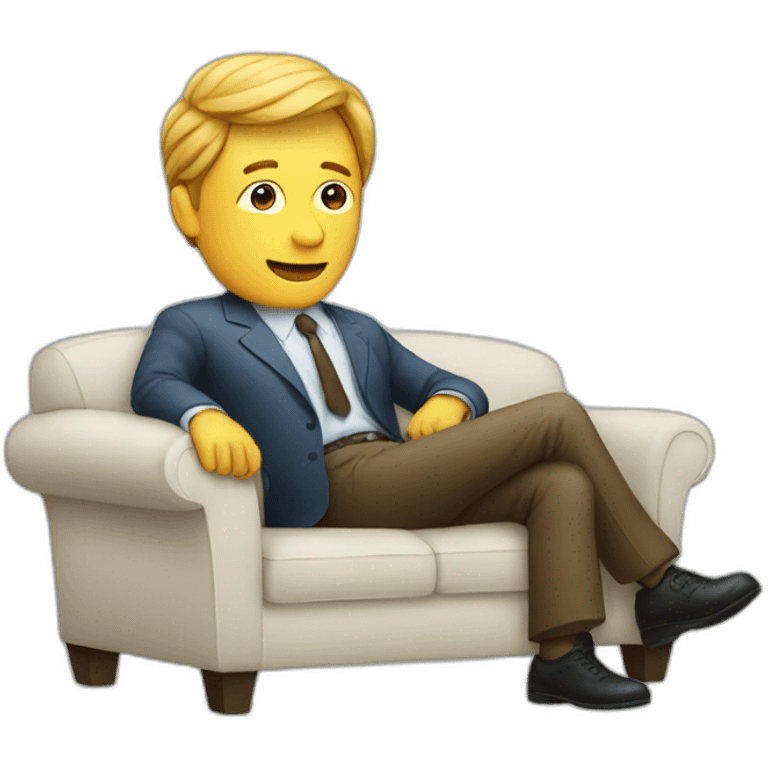 Un man with a couch emoji