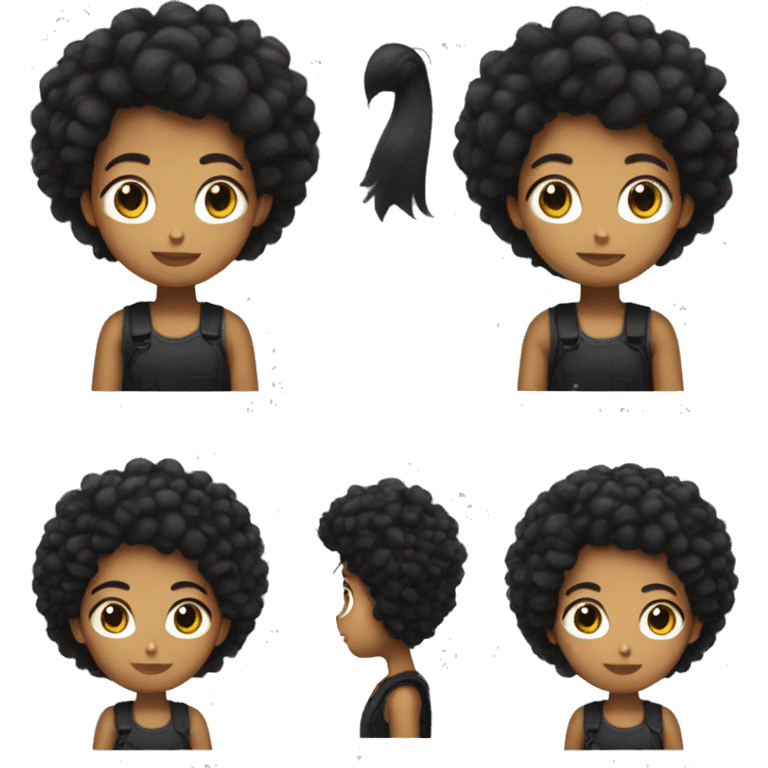 girl with black pupuhair and a black jean and a black sleeveless shirt wearing a backpack emoji