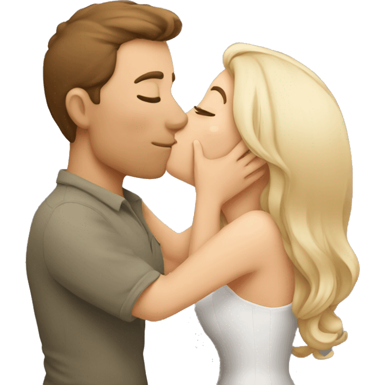 A husband kisses his wife's lips  emoji