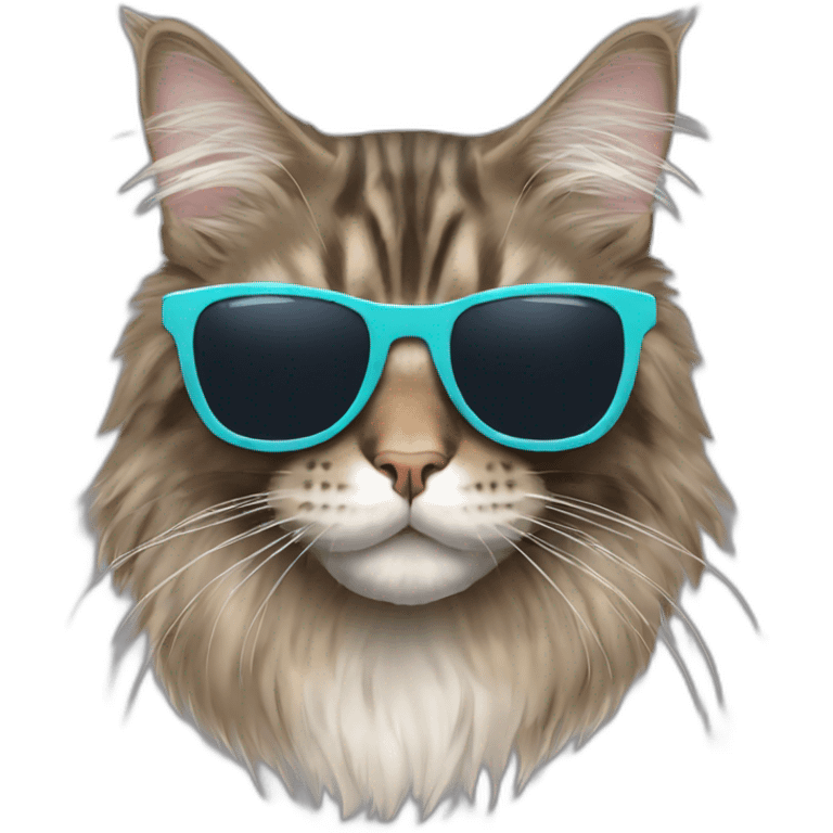 maine coon with sunglasses emoji