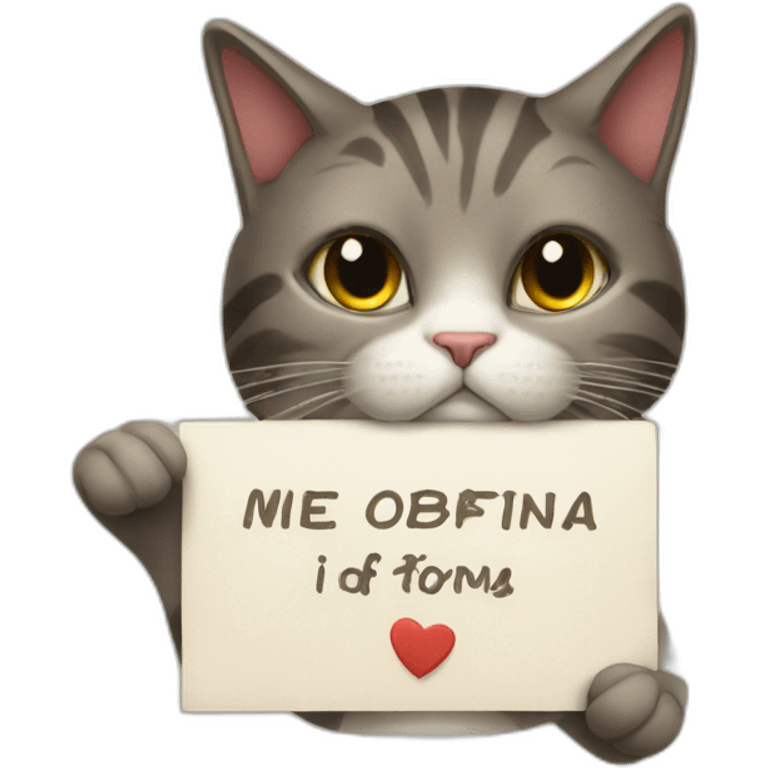 cat holding a sign with the inscription “Safina” emoji