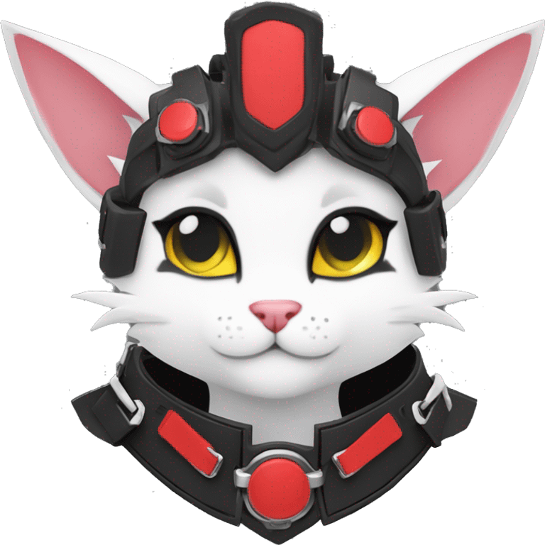 Anthro cool cute edgy elegant pretty black punk techwear red fantasy nargacuga-bat-cat-Fakemon collar harness warrior full body emoji