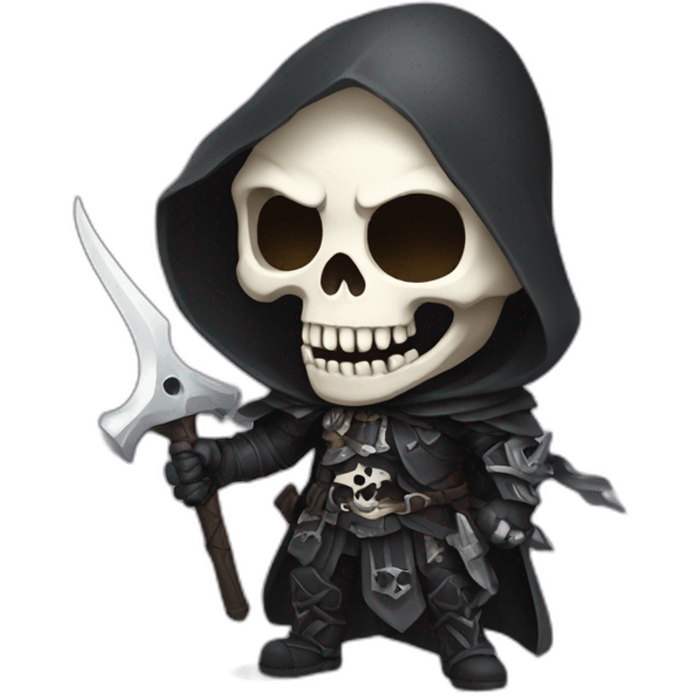 reaper skull RAID in the style of chibi character emoji