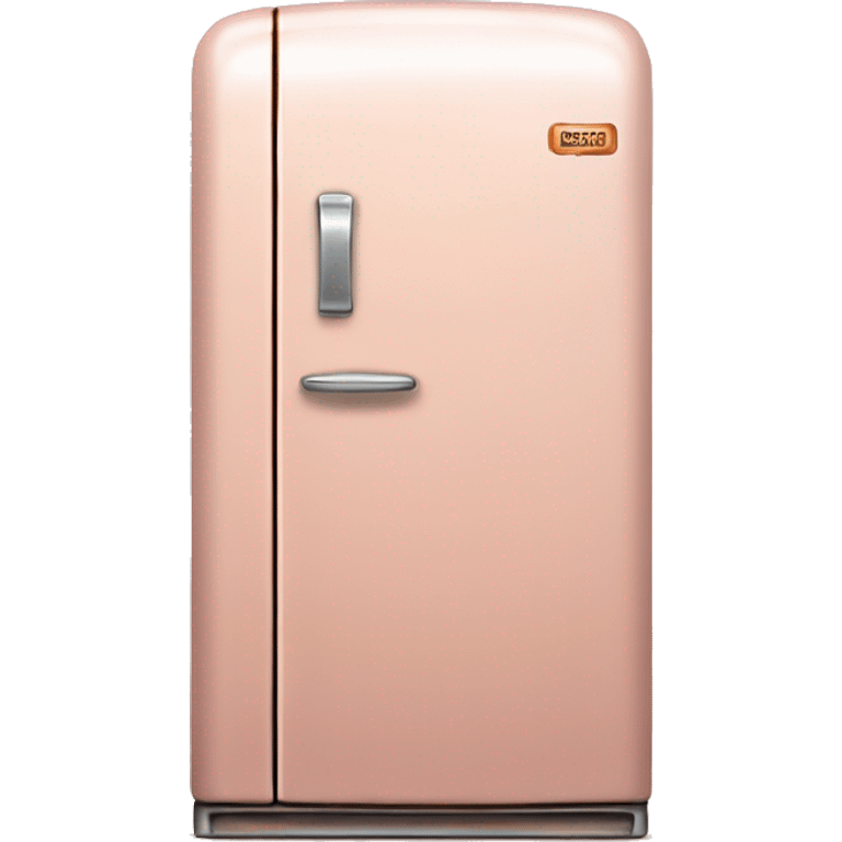 Realistic pastel pink and metallic copper vintage fridge.  emoji