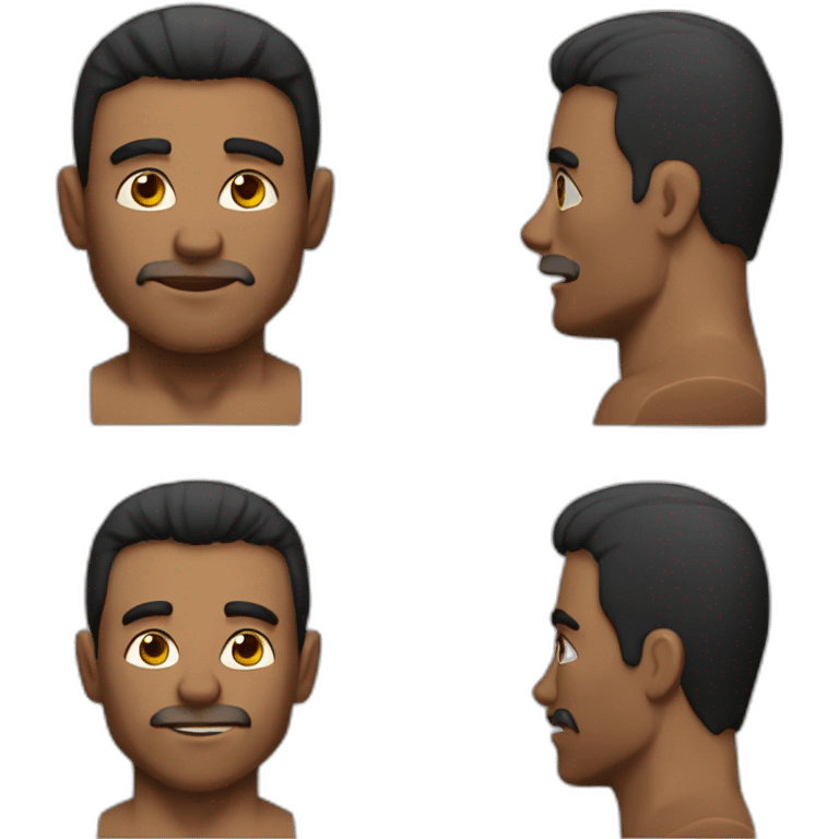 Hombre bodybuilder sin barba emoji