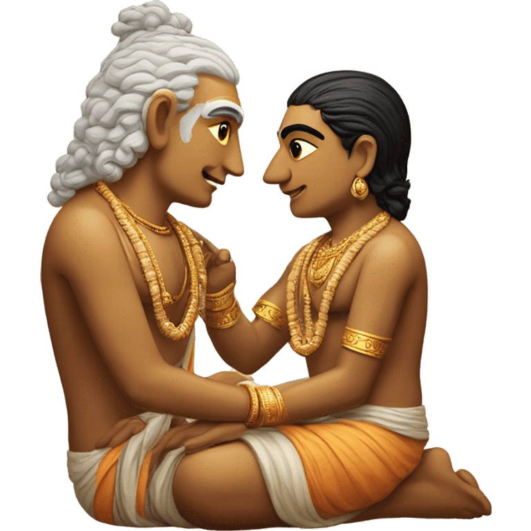 Daksha Prajapati receiving knowledge from Lord Brahma. emoji