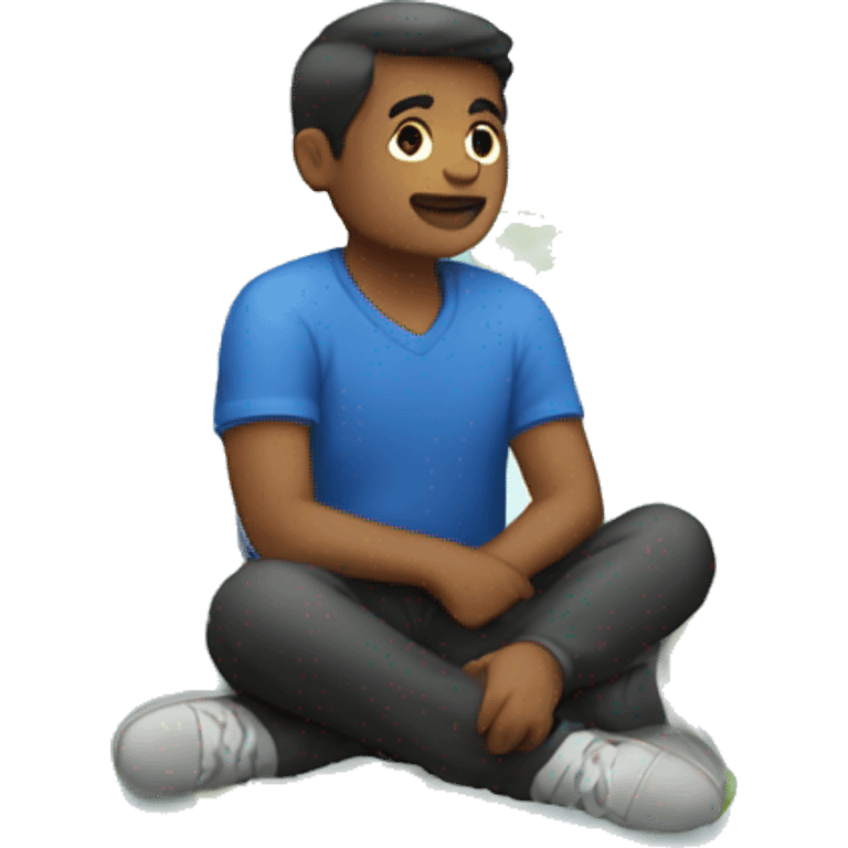 Male sitting on a globe emoji