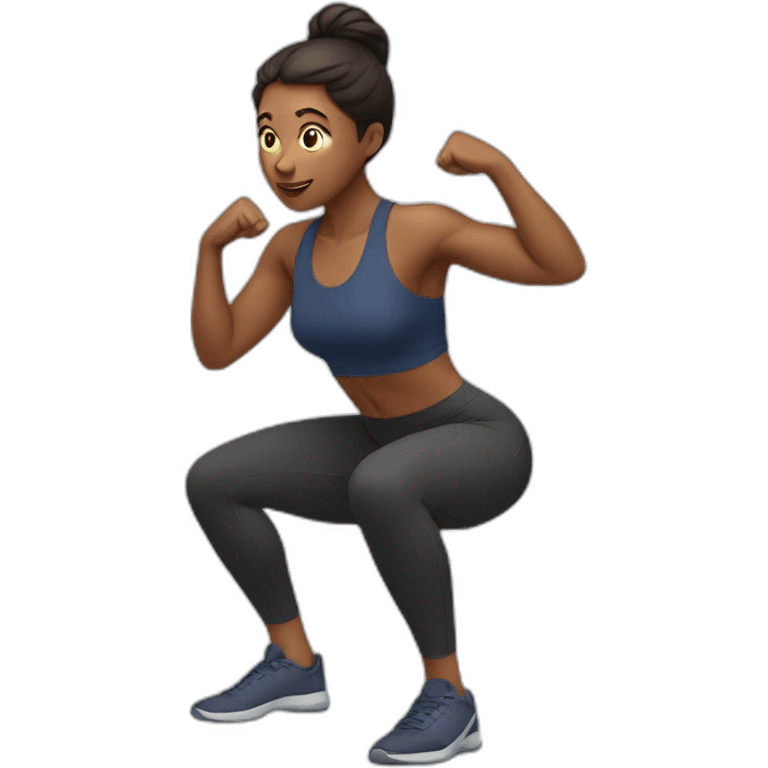 woman doing squat emoji